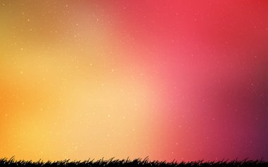 Açık kırmızı, astronomik yıldızlar ile sarı vektör arka plan.