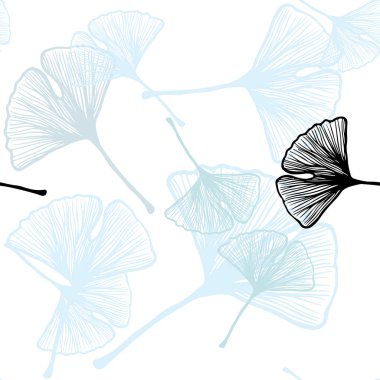 Açık Mavi vektör yaprakları ile dikişsiz doğal zemin.