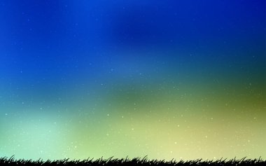 Açık mavi, yeşil vektör şablonu ile uzay yıldızları.