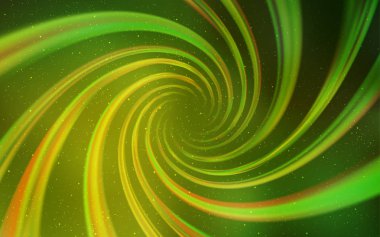 Açık yeşil, galaksi yıldızları ile sarı vektör arka plan.