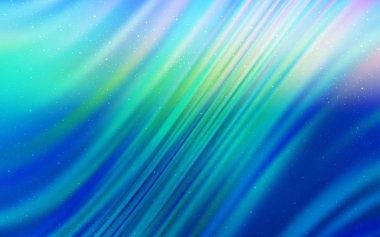 Açık mavi, yeşil vektör şablonu ile uzay yıldızları.