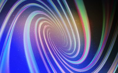 Açık Mavi, Uzay yıldızları ile sarı vektör şablonu.