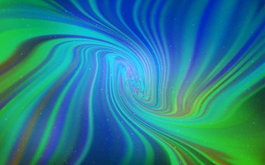 Açık mavi, kozmik yıldızlar ile yeşil vektör düzeni.