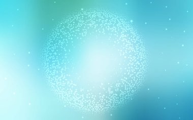 Açık mavi, yeşil vektör şablonu ile uzay yıldızları.