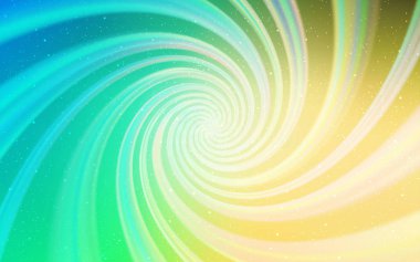 Açık mavi, kozmik yıldızlar ile yeşil vektör düzeni.