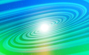 Açık mavi, kozmik yıldızlar ile yeşil vektör düzeni.