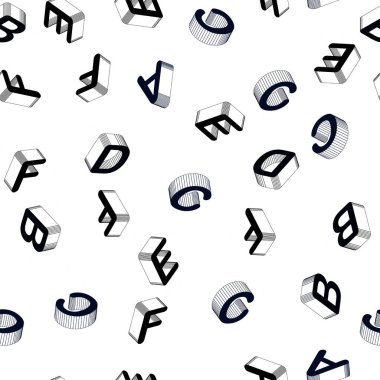 3d İngilizce sembolleri ile Açık Mavi vektör dikişsiz zemin.