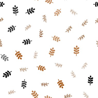 Koyu Turuncu vektör yaprakları ile kesintisiz doğal zemin.