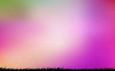 Açık Pembe, Samanyolu yıldız ile Yeşil vektör doku.