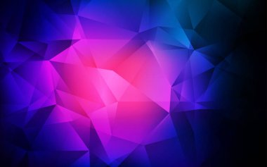 Koyu pembe, mavi vektör Çokgen soyut düzeni.