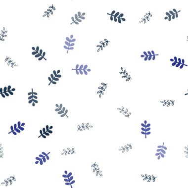 Yaprakları ile Koyu Mavi vektör sorunsuz soyut arka plan.