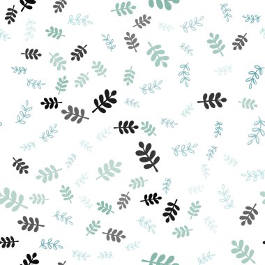 Açık Mavi, Yeşil vektör yapraklar, dalları ile sorunsuz doğal desen.