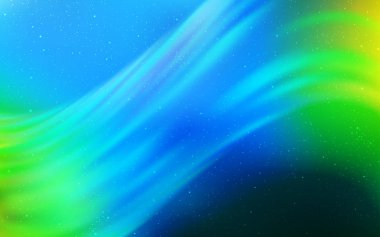 Açık mavi, Samanyolu yıldızlar ile yeşil vektör doku.