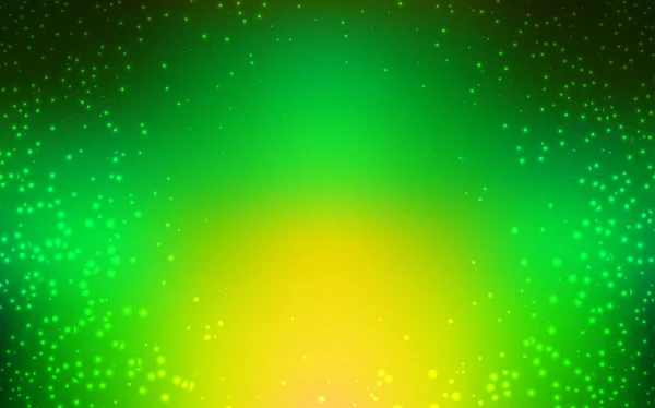 Világos zöld, sárga vektor textúra csillagok Tejút. — Stock Vector