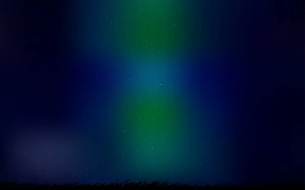 Azul oscuro, fondo vectorial verde con estrellas astronómicas . — Vector de stock