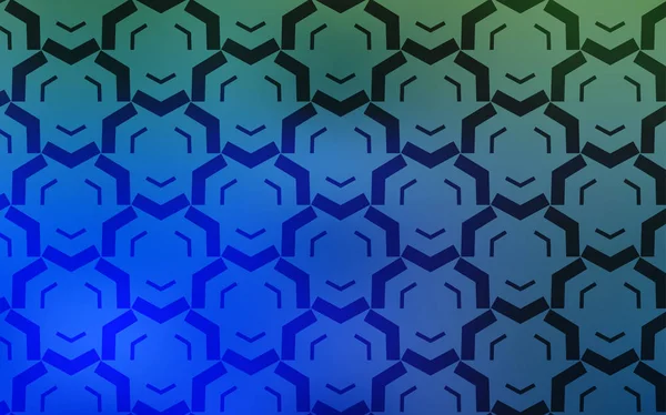 Azul claro, fondo de vector verde con líneas curvas. — Vector de stock