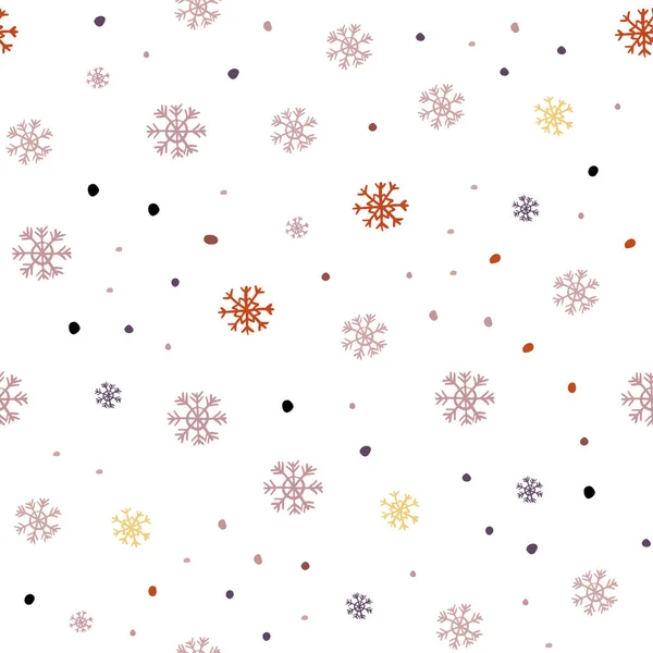 Light Blue, Yellow vector seamless texture with colored snowflakes. — Stock Vector