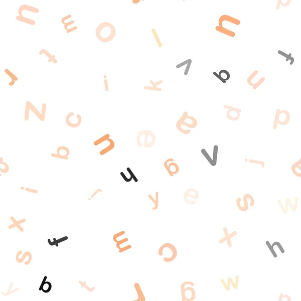 Light Orange vector seamless pattern with ABC symbols. — Stock Vector