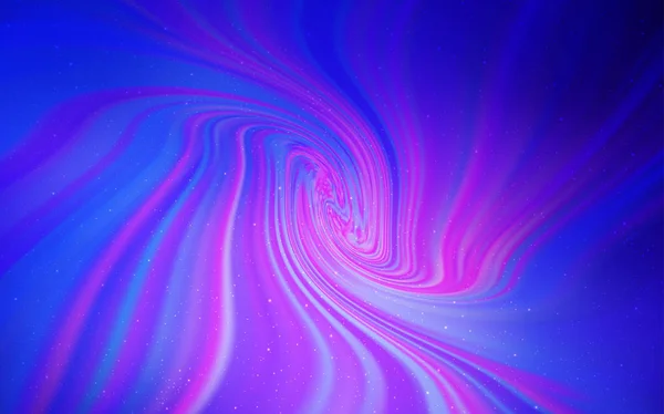 Licht roze, blauwe vector achtergrond met melkweg sterren. — Stockvector