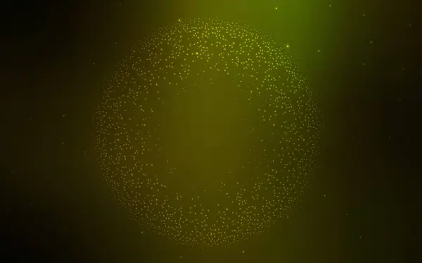 Verde oscuro, patrón vectorial amarillo con estrellas del cielo nocturno . — Vector de stock