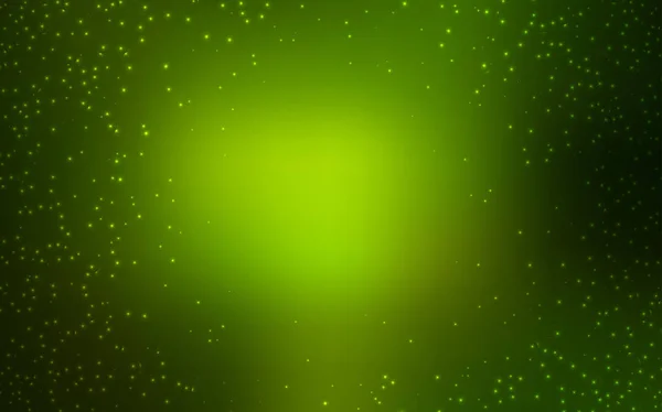 Tmavě zelené vektorové pozadí s astronomickými hvězdami. — Stockový vektor