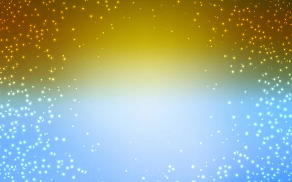 Azul claro, textura de vector amarillo con estrellas de la Vía Láctea . — Vector de stock