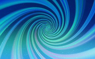 Açık mavi, galaksi yıldızları ile yeşil vektör arka plan.