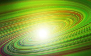 Açık yeşil, galaksi yıldızları ile sarı vektör arka plan.