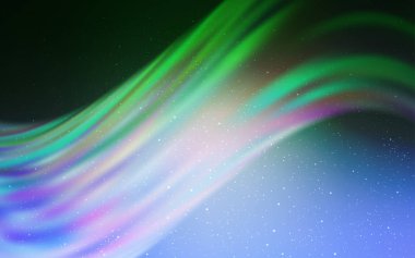 Açık mavi, kozmik yıldızlar ile yeşil vektör düzeni.