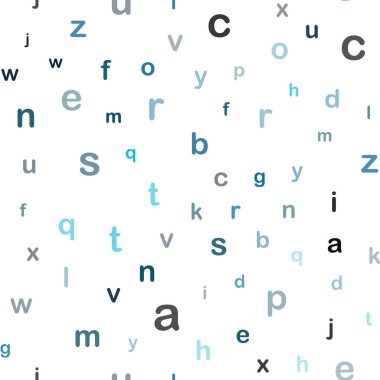 Latin alfabesi ile Açık Mavi vektör sorunsuz düzeni.