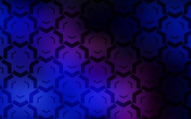 Koyu Pembe, bükülmüş çizgilerle mavi vektör deseni.