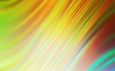 Açık yeşil, galaksi yıldızları ile sarı vektör arka plan.