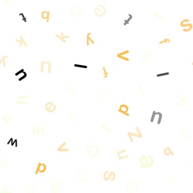 Light Orange vektör İngiliz sembolleri ile kesintisiz zemin.