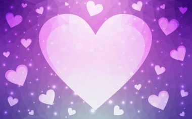 Renkli kalpli Açık Pembe vektör deseni.