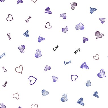 Koyu Pembe, Kelimeler Love You ile Yeşil vektör sorunsuz doku, kalpler.