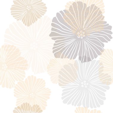 Çiçeklerle Koyu Turuncu vektör sorunsuz soyut arka plan.