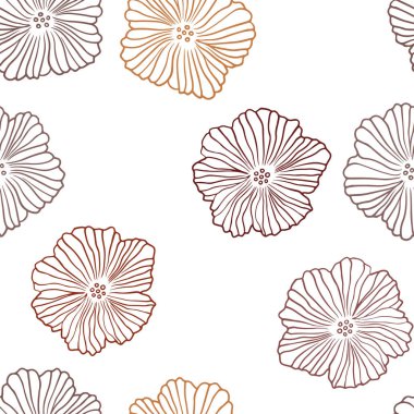 Koyu Yeşil, Kırmızı vektör kesintisiz doodle düzeni çiçeklerle.