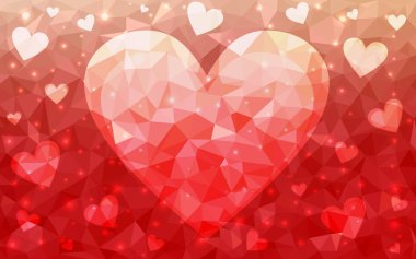 Tatlı kalpli Açık Kırmızı vektör arka planı.
