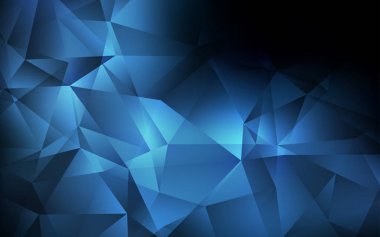 Koyu mavi vektör çokgen desen.