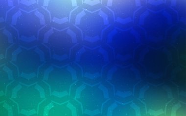 Açık Mavi, eğri çizgileri olan yeşil vektör şablonu.