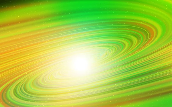Light Green, șablon vectorial galben cu stele spațiale . — Vector de stoc