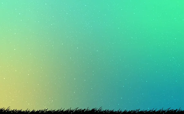 星の夜の空と光の緑ベクトル パターン. — ストックベクタ