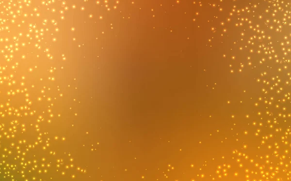 Licht oranje vector achtergrond met astronomische sterren. — Stockvector