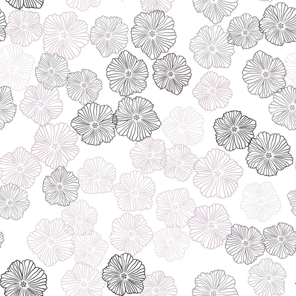 Light Pink, Yellow vector seamless doodle pattern with flowers. — Stock Vector