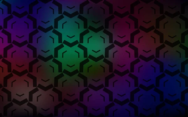 Dark Multicolor vector achtergrond met gebogen lijnen. — Stockvector