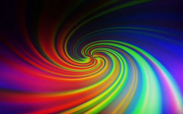 Vecteur multicolore foncé avec lignes courbes . — Image vectorielle