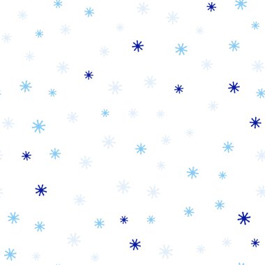 Renkli kar taneleri ile Açık Mavi vektör dikişsiz doku.