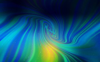 Açık mavi, kozmik yıldızlar ile yeşil vektör düzeni.