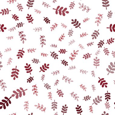 Koyu Kırmızı vektör yapraklar, dallar ile kesintisiz soyut arka plan.