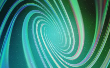 Açık mavi, kozmik yıldızlar ile yeşil vektör düzeni.